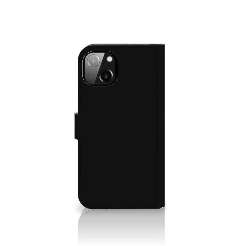 iPhone 14 Plus Leuk Hoesje Boho Stay Wild in zwart, elegant en functioneel design met pasjeshouder.