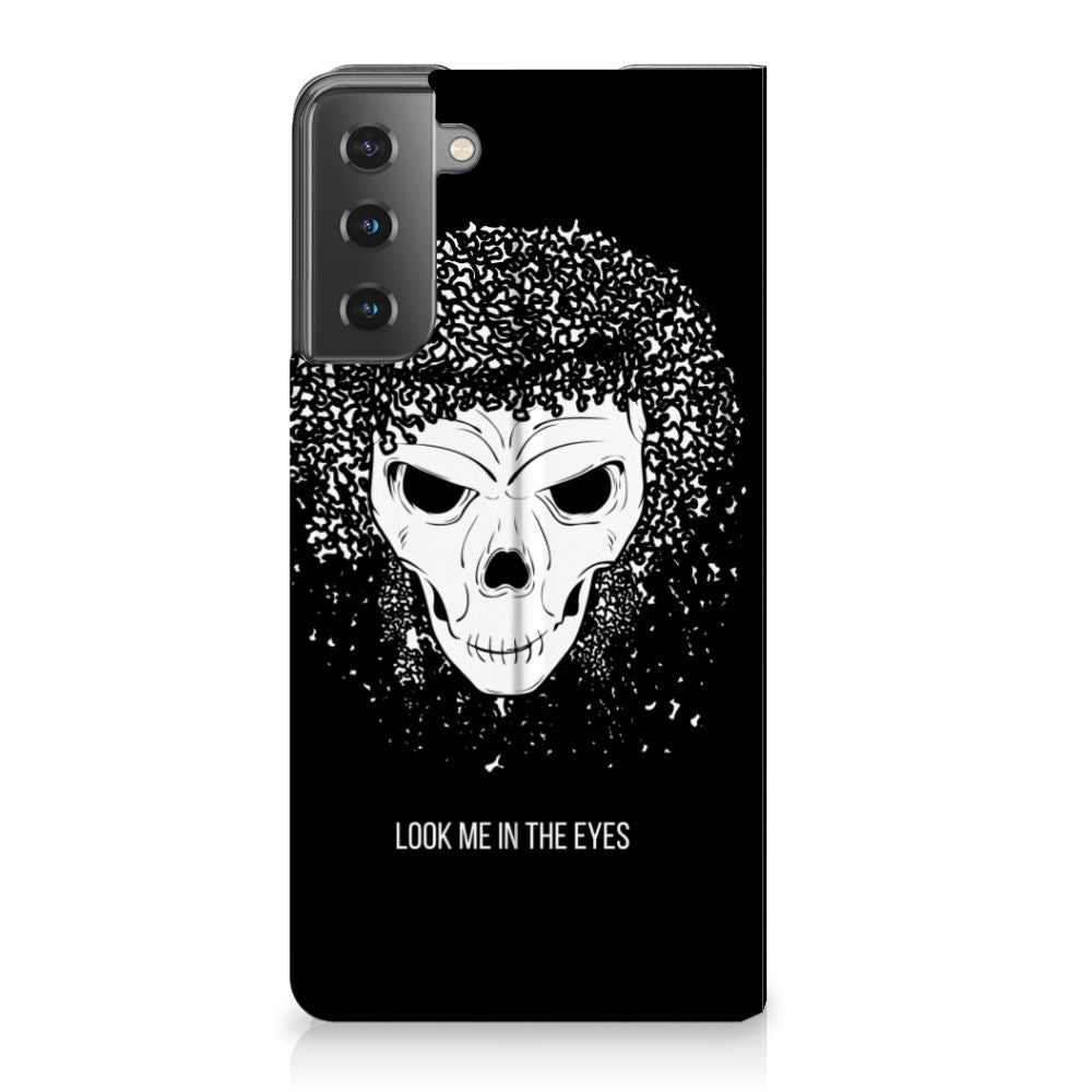 Mobiel BookCase Samsung Galaxy S21 Plus Skull Hair - B2C Telecom