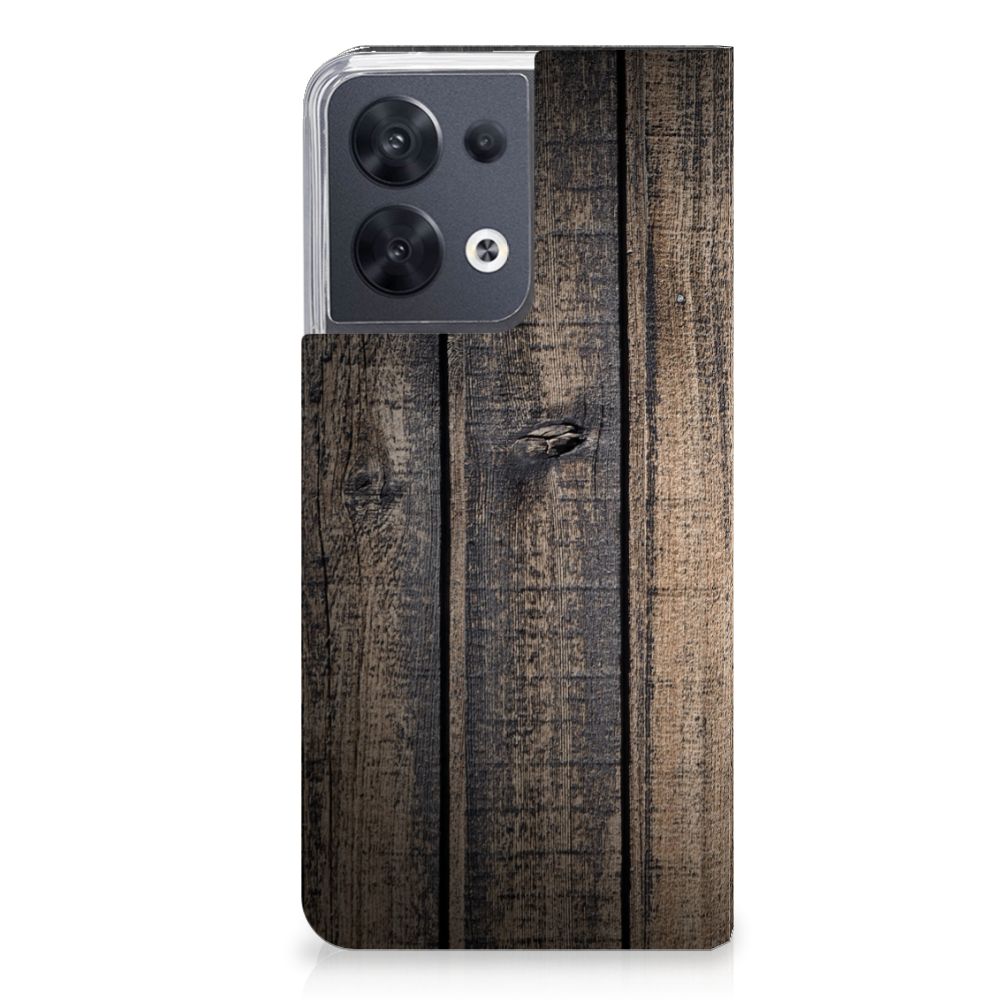 OPPO Reno8 Book Wallet Case Steigerhout - B2C Telecom