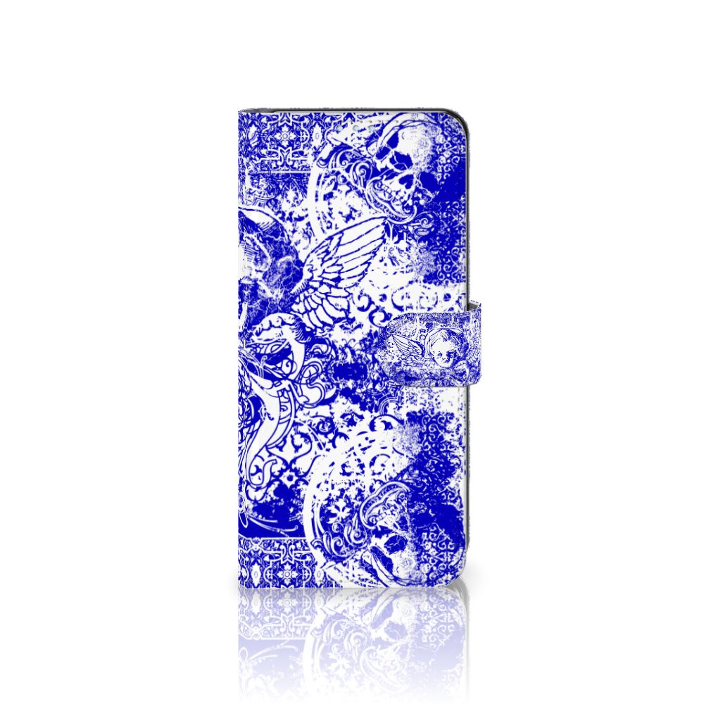 Telefoonhoesje met Naam OPPO Reno 4 Pro 5G Angel Skull Blauw