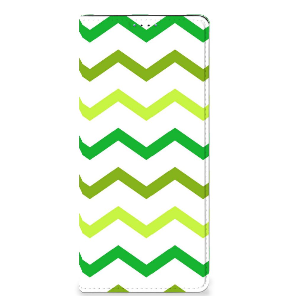 Samsung Galaxy A22 5G Hoesje met Magneet Zigzag Groen - B2C Telecom