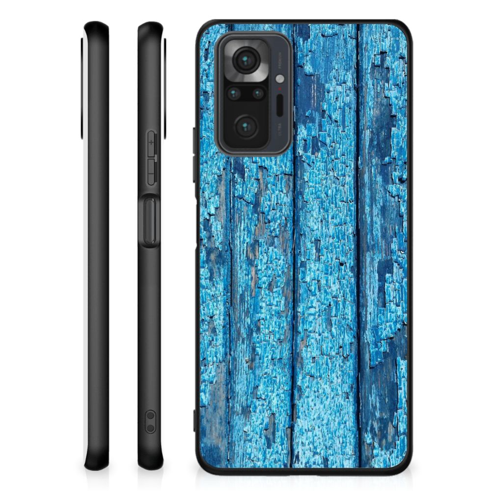 Xiaomi Redmi Note 10 Pro Houten Print Telefoonhoesje Wood Blue B2C Telecom