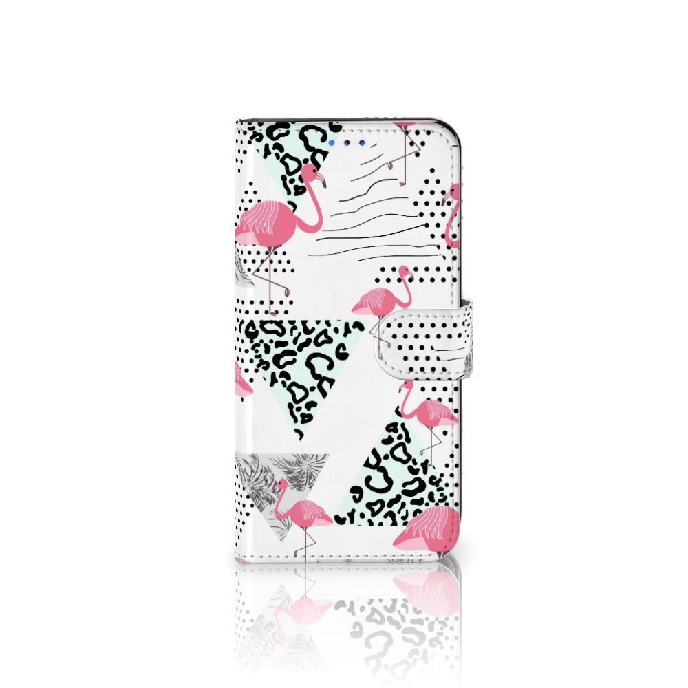 Huawei P Smart 2020 Telefoonhoesje met Pasjes Flamingo Triangle