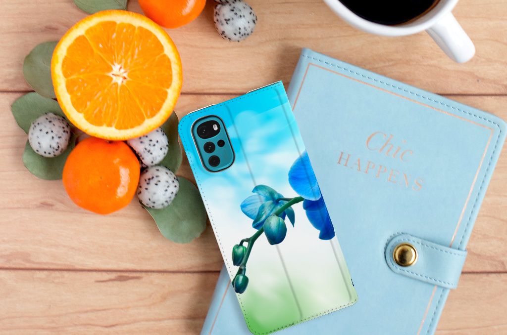 Motorola Moto G22 Smart Cover Orchidee Blauw - Cadeau voor je Moeder - B2C Telecom