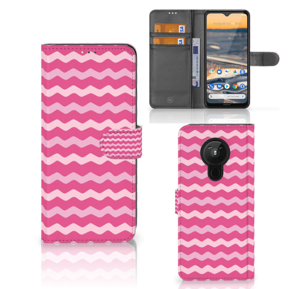 Nokia 5.3 Telefoon Hoesje Waves Pink
