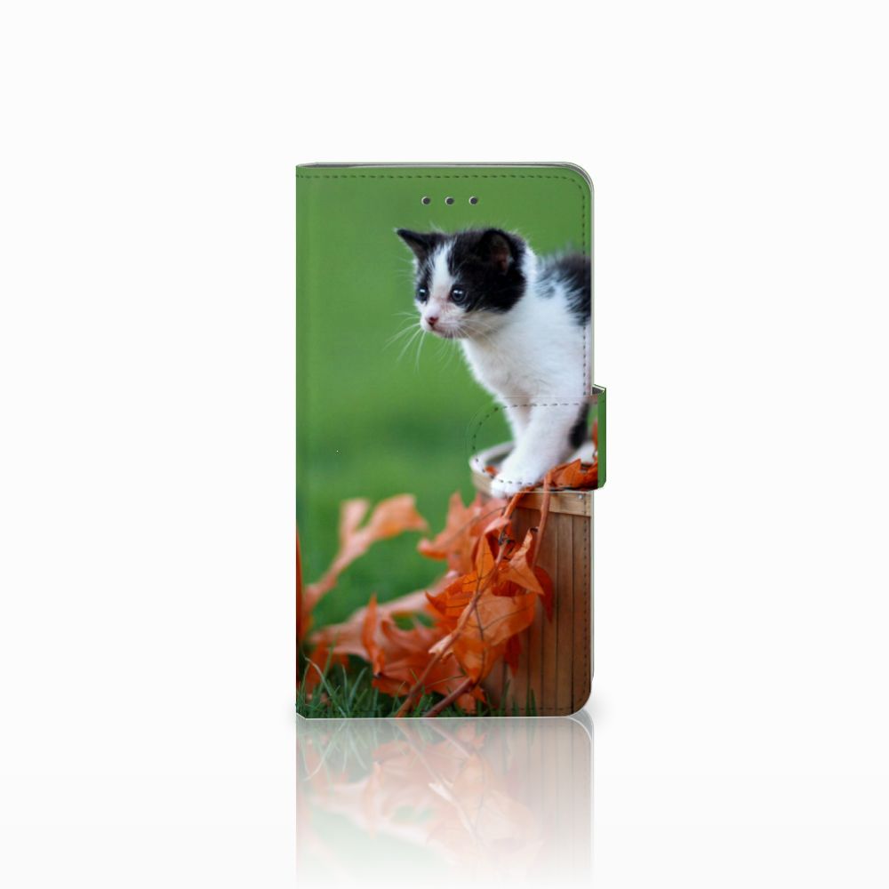 Samsung Galaxy J7 2016 Telefoonhoesje met Pasjes Kitten