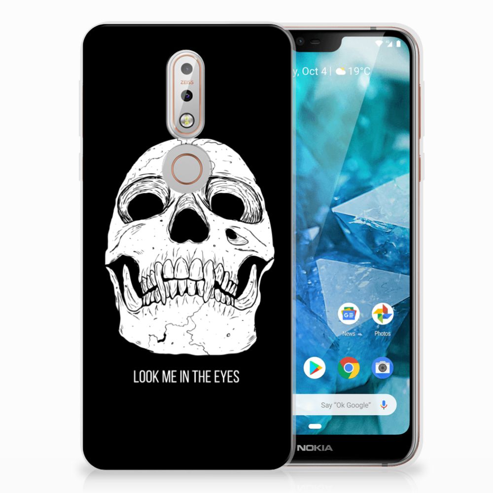 Silicone Back Case Nokia 7.1 Skull Eyes