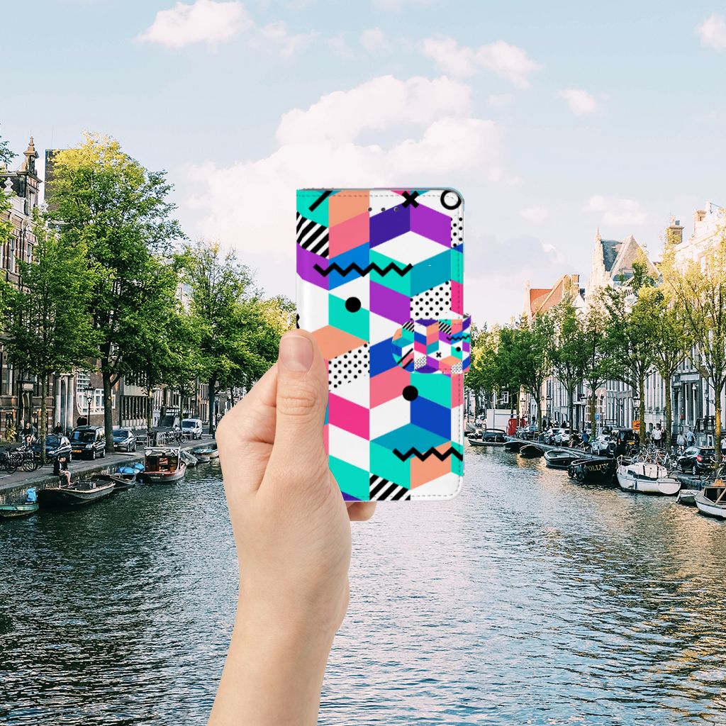Samsung Galaxy J7 2016 Book Case Blokken Kleurrijk
