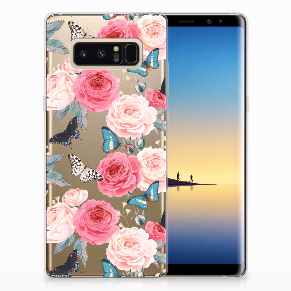 Samsung Galaxy Note 8 TPU Case Butterfly Roses