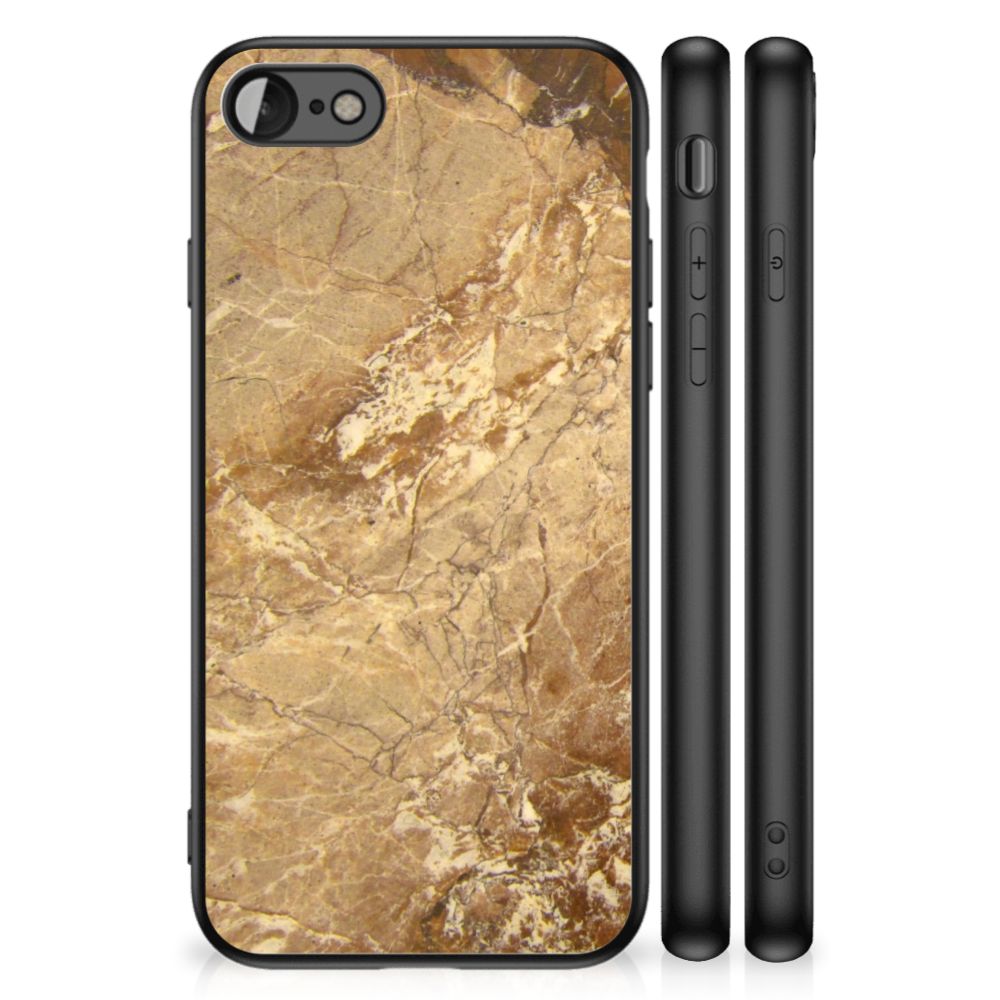 iPhone SE 2022 | SE 2020 | 7/8 Marmeren Print Telefoonhoesje Marmer Creme in marmer design met TPU materiaal