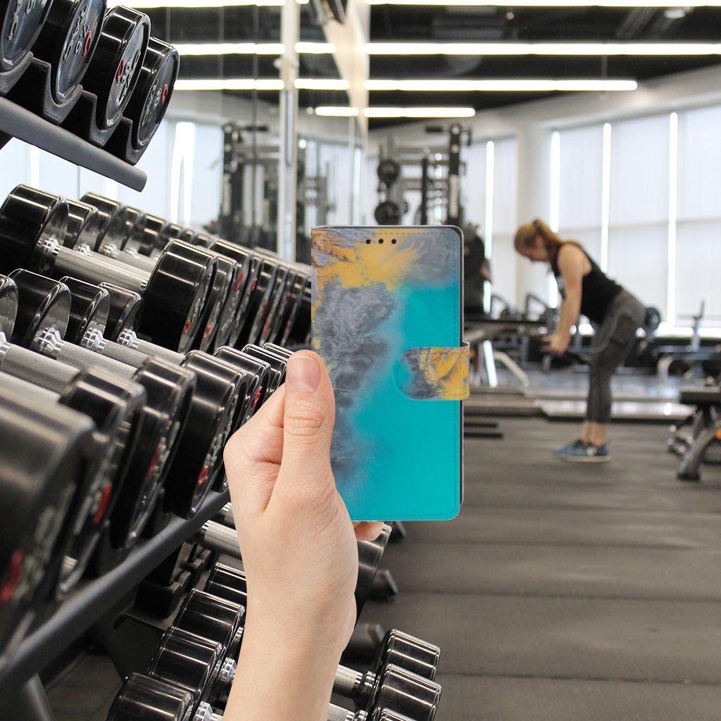 Sony Xperia XA1 Bookcase Marble Blue Gold