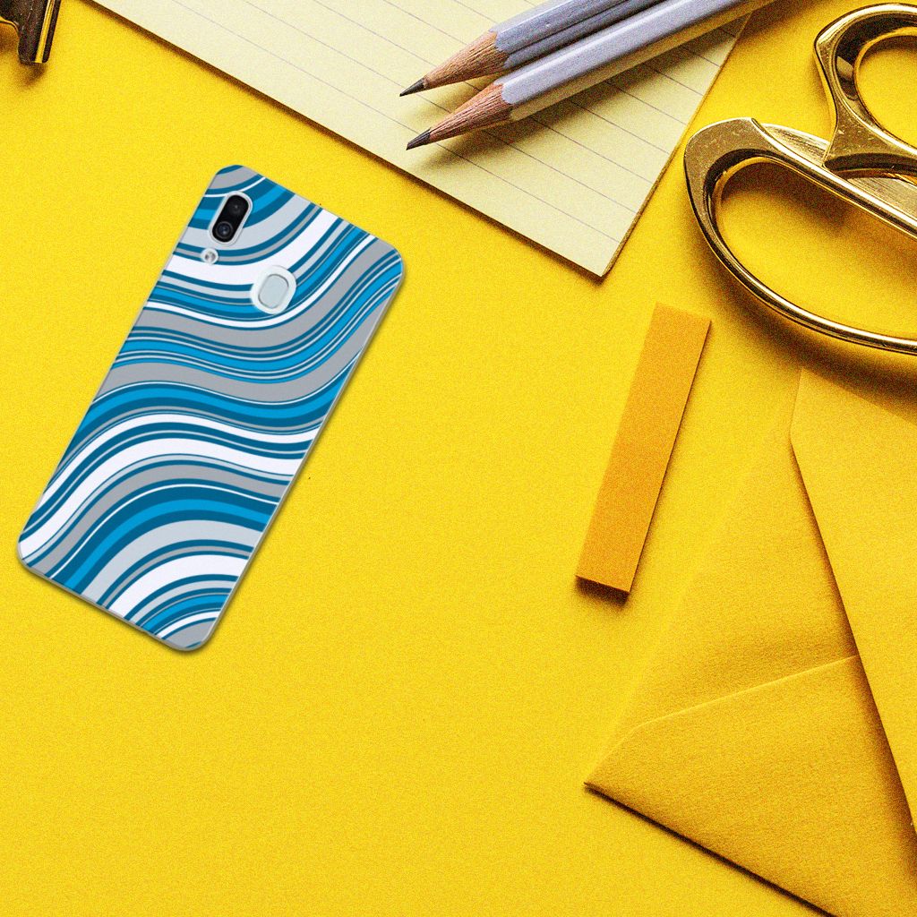 Samsung Galaxy A30 TPU bumper Waves Blue