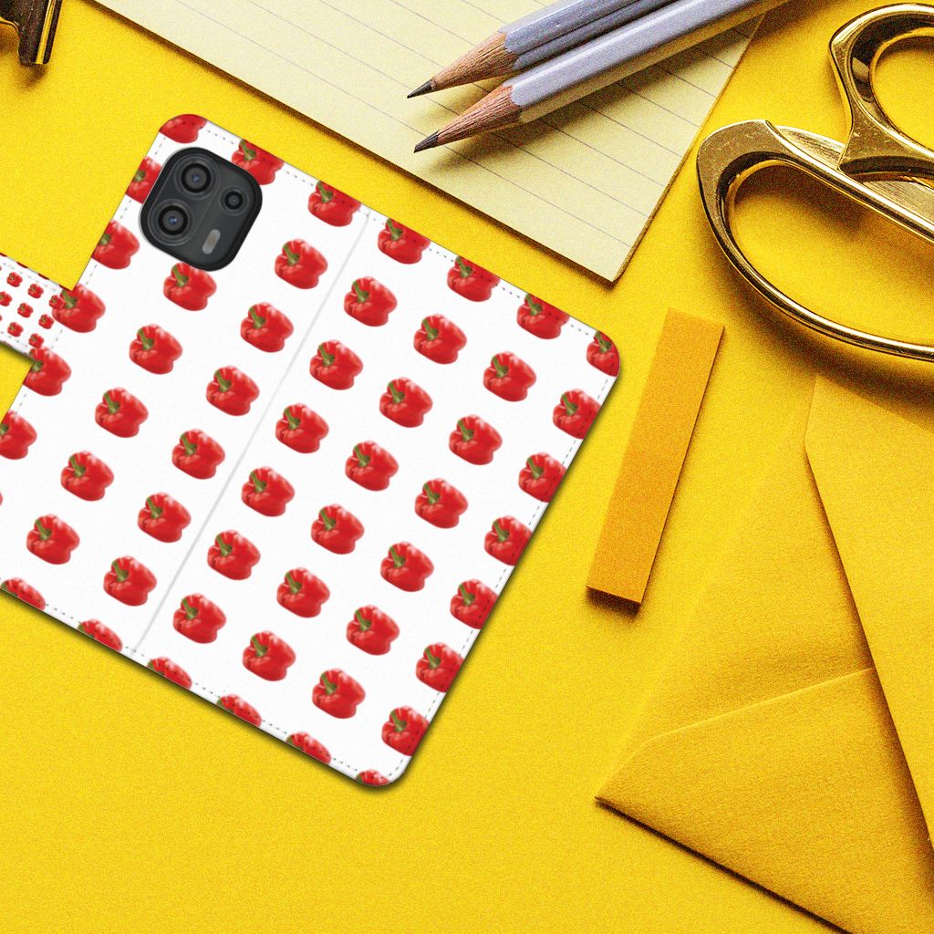 Motorola Edge 20 Lite Book Cover Paprika Red
