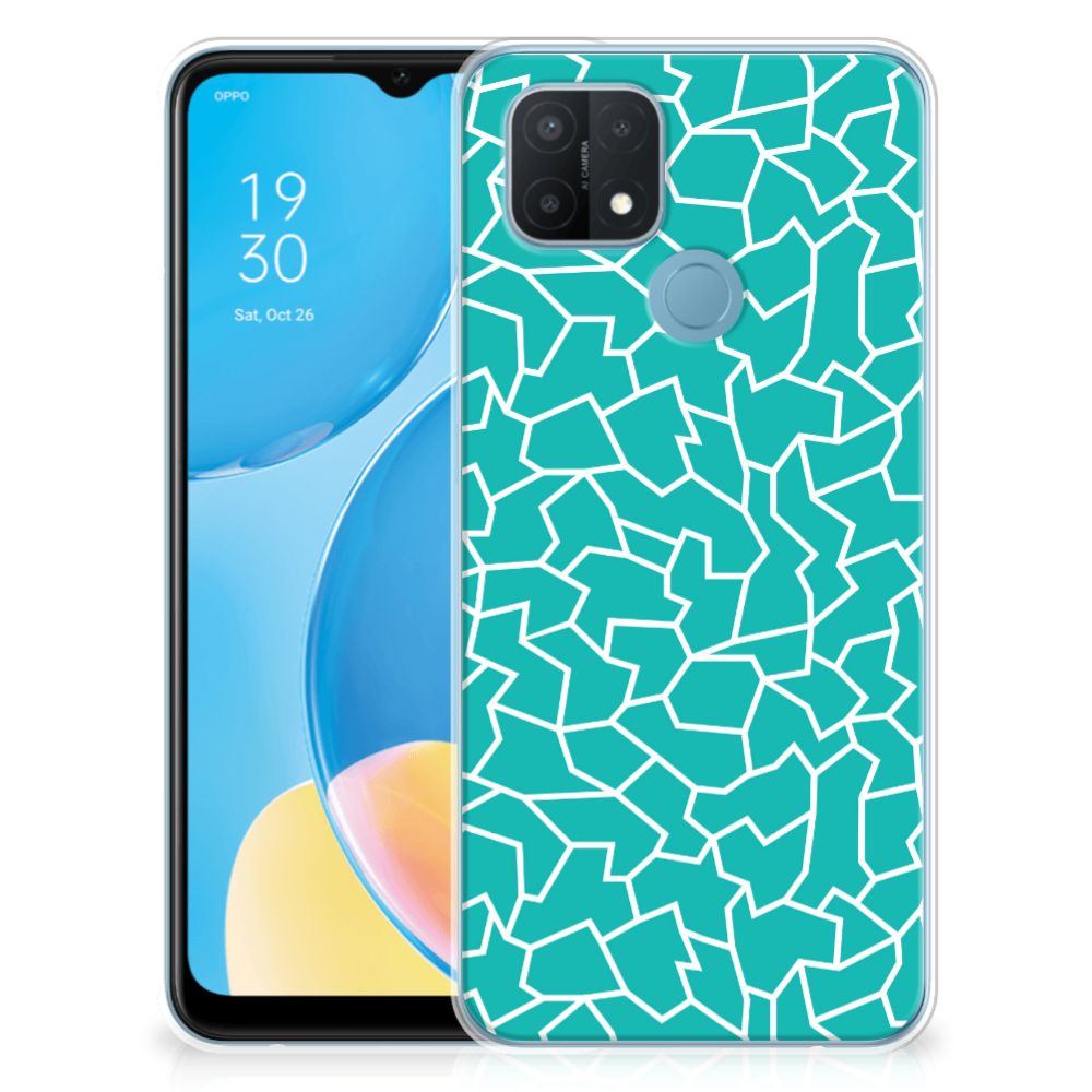 OPPO A15 Hoesje maken Cracks Blue B2C Telecom