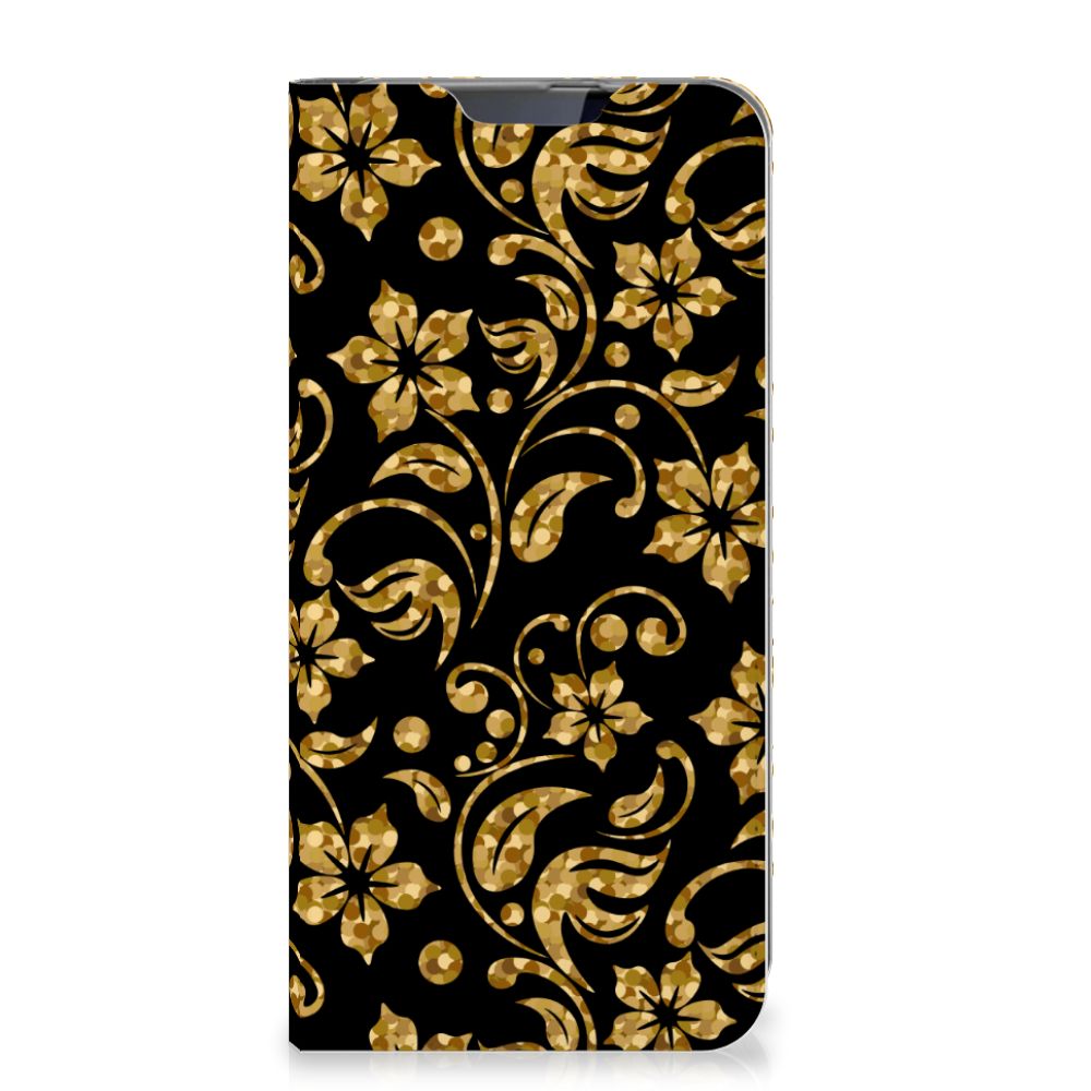 Samsung Galaxy A60 Smart Cover Gouden Bloemen