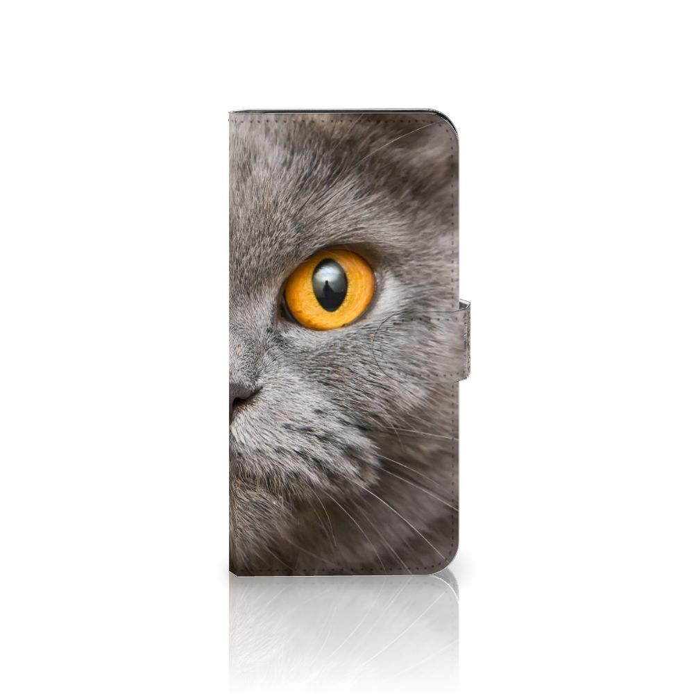 Telefoonhoesje met Pasjes OnePlus Nord CE 2 Lite Britse Korthaar met indrukwekkend kattenoog ontwerp.