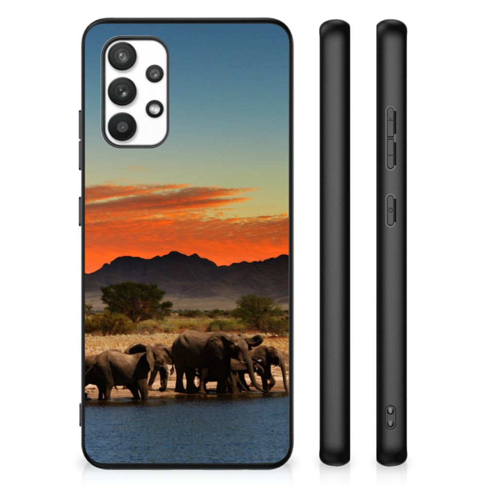 Samsung Galaxy A32 4G | A32 5G Enterprise Editie Dierenprint Telefoonhoesje Olifanten B2C Telecom