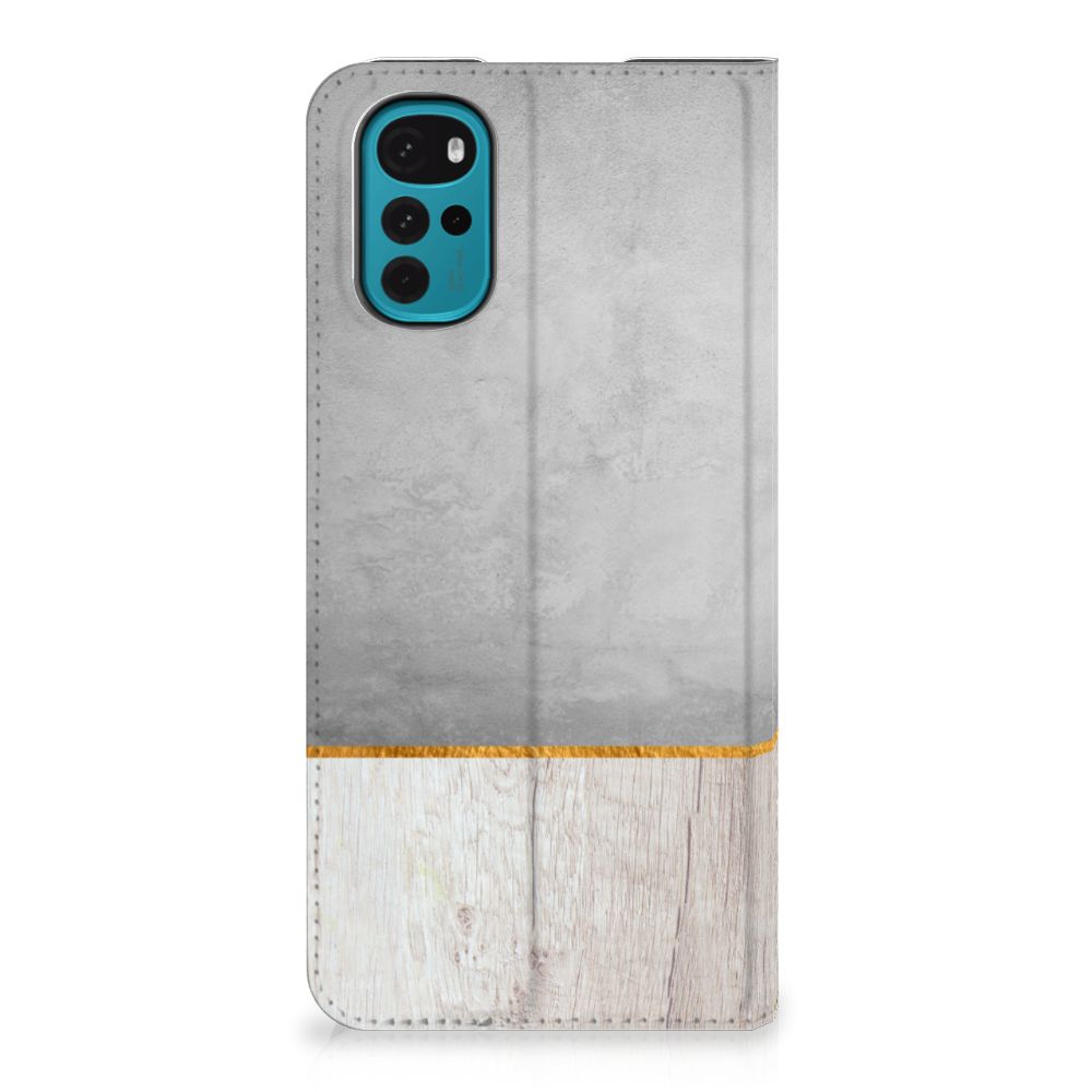 Motorola Moto G22 Book Wallet Case Wood Concrete - B2C Telecom
