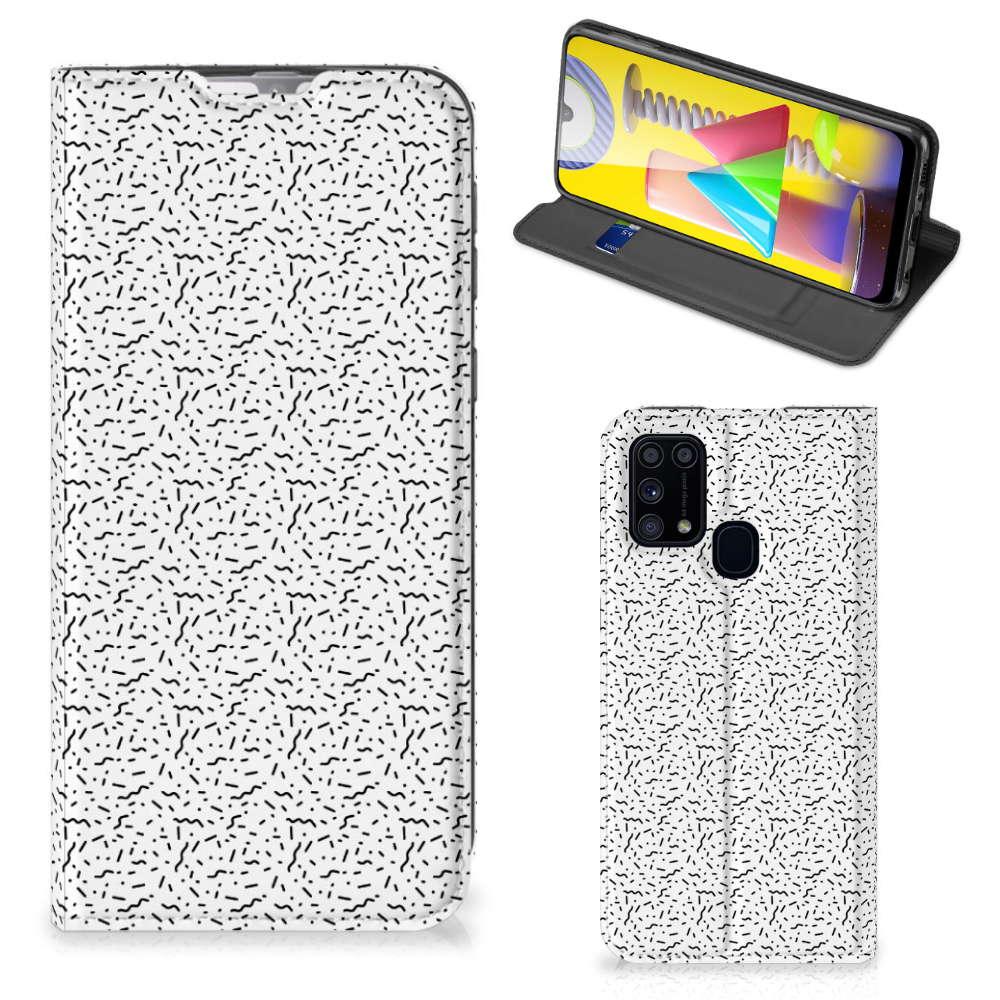 Samsung Galaxy M31 Hoesje met Magneet Stripes Dots - B2C Telecom