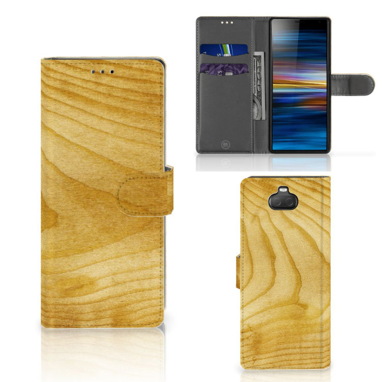 Sony Xperia 10 Book Style Case Licht Hout