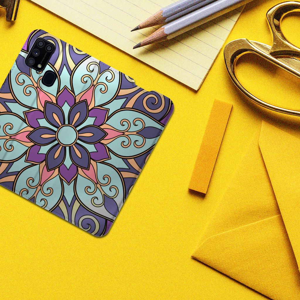 Samsung Galaxy M31 Smart Cover Purple Flower - B2C Telecom