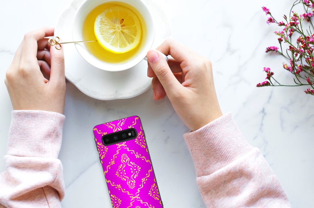 Hoesje TPU Samsung Galaxy S10 Barok Roze B2C Telecom