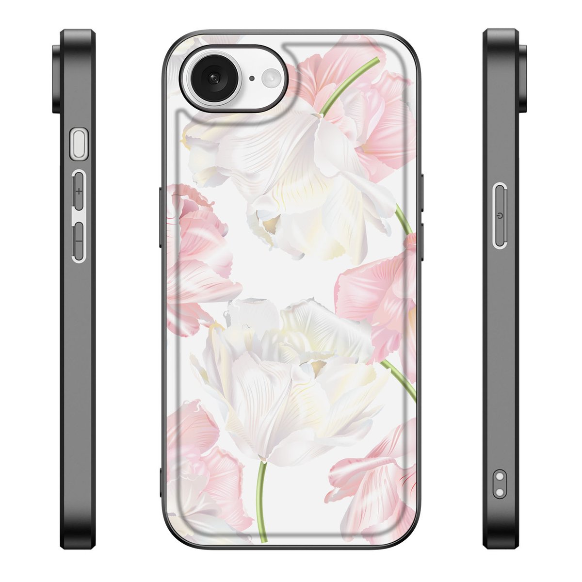 iPhone 16e Bloemen Hoesje Lovely Flowers met bloemenprint in pastel kleuren, schokabsorberend en krasvast ontwerp.
