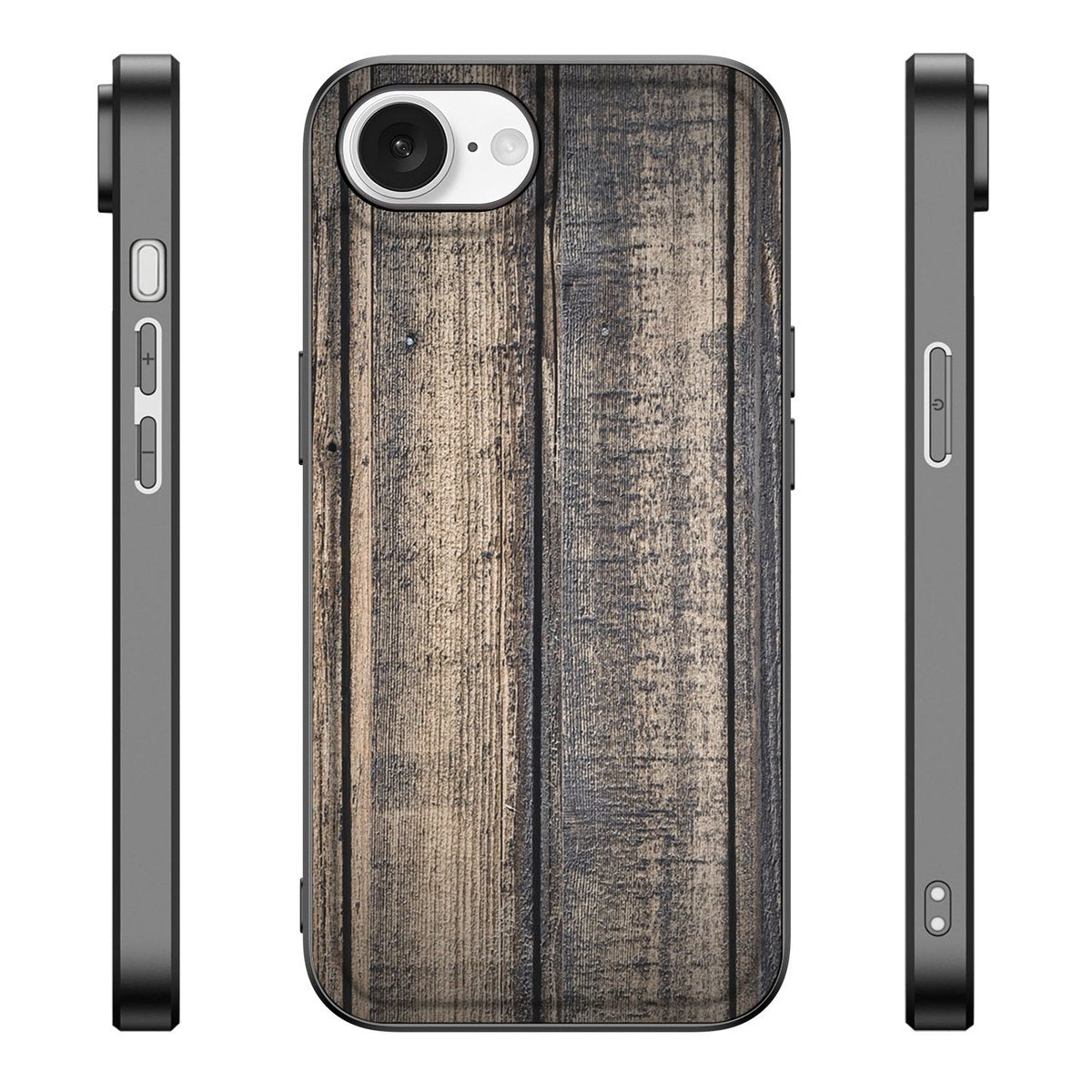iPhone 16e Houten Print Telefoonhoesje Steigerhout met een unieke hout print en schokabsorberend TP materiaal