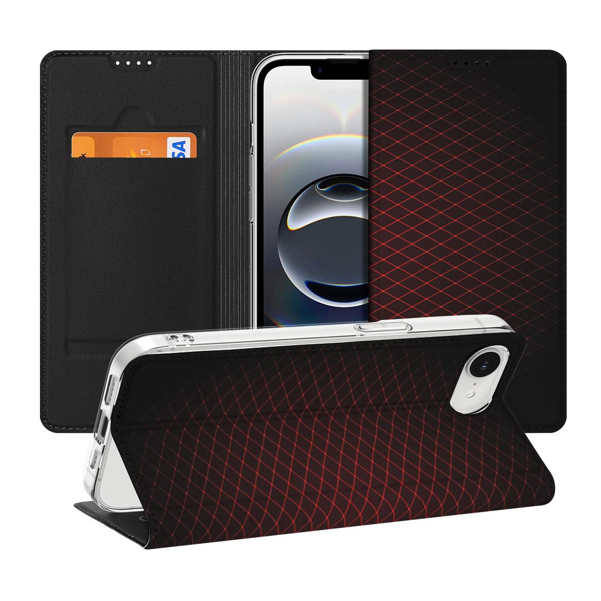 Apple iPhone 16e Hoesje met Magneet Geruit Rood - Geruit Rood design - Afbeelding 1