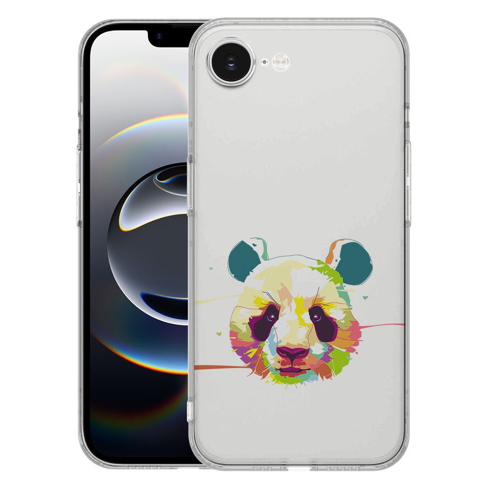 TPU Hoesje iPhone 16e - Panda Color Backcover met schattige panda afbeelding.
