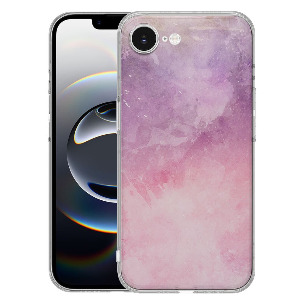 TPU Hoesje iPhone 16e - Pink Purple Paint Backcover met roze paarse verf achterzijde