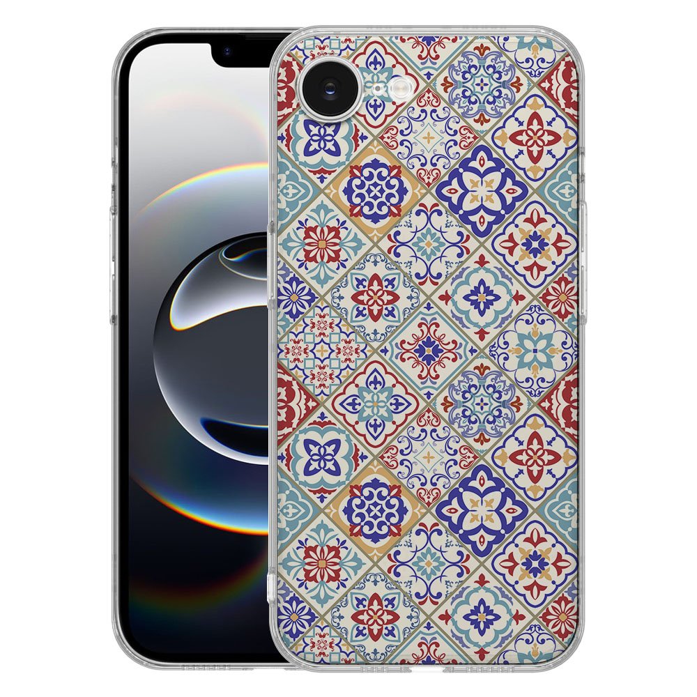 TPU Hoesje iPhone 16e - Tiles Color Backcover met trendy tegelontwerp en betrouwbare bescherming.
