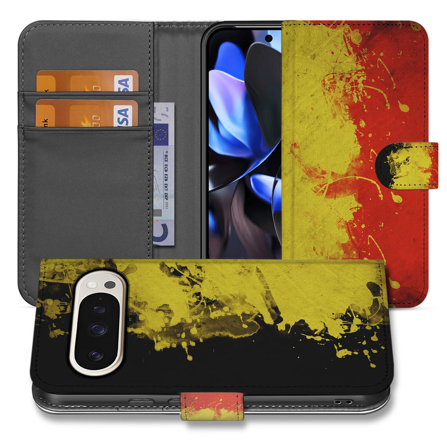 Google Pixel 10 Pro XL Book Case Belgische Vlag portefeuille voorkant achterkant
