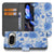 Book Case Google Pixel 10 Pro XL Bloemenpracht Blauw Cadeau portemonnee hoesje bloemenpatroon blauw aanzicht