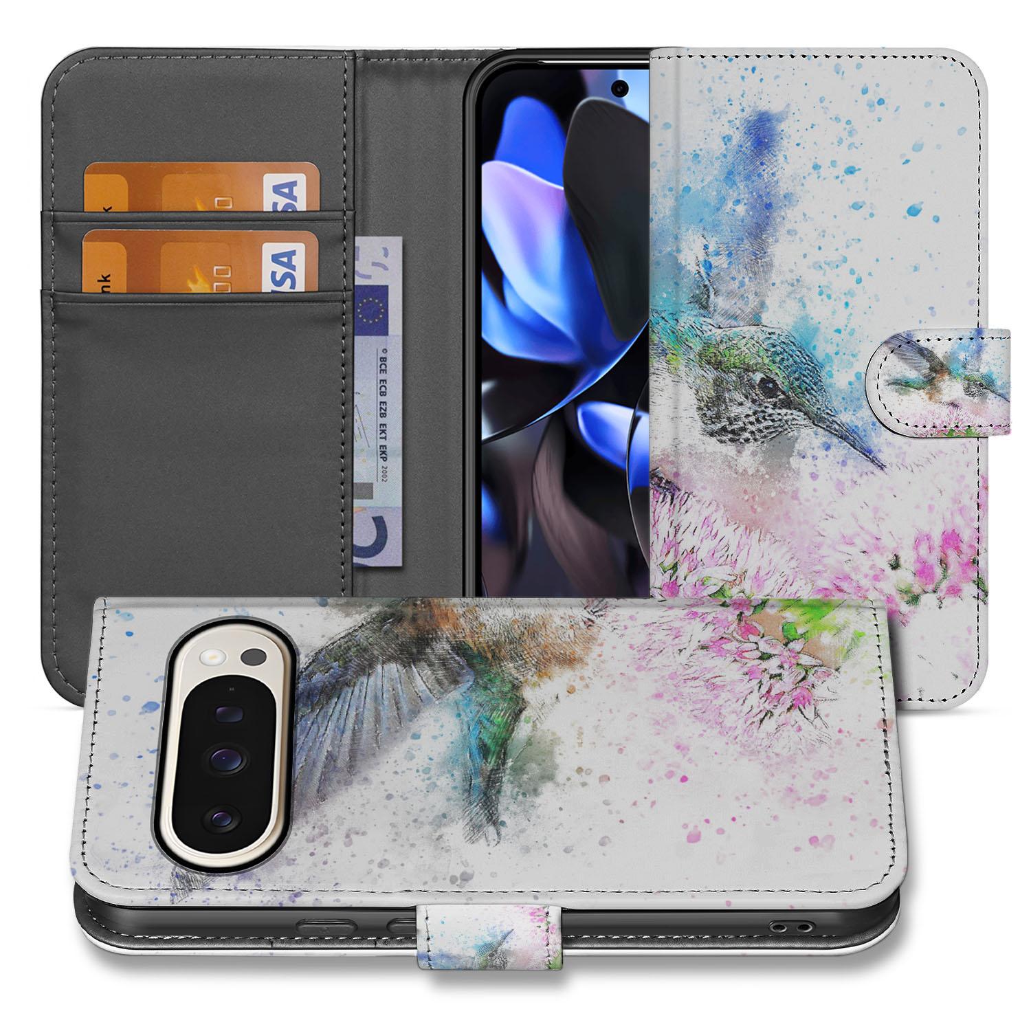 Vogel Print Google Pixel 10 Pro XL Book Case Hoesje kolibrie design voorkant