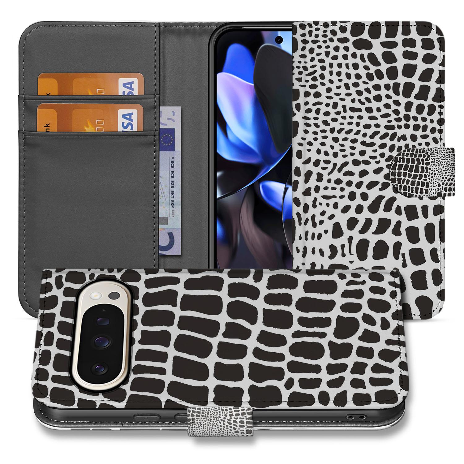 Slangenprint Google Pixel 10 Pro Portemonnee Hoesje slangenprint bovenaanzicht