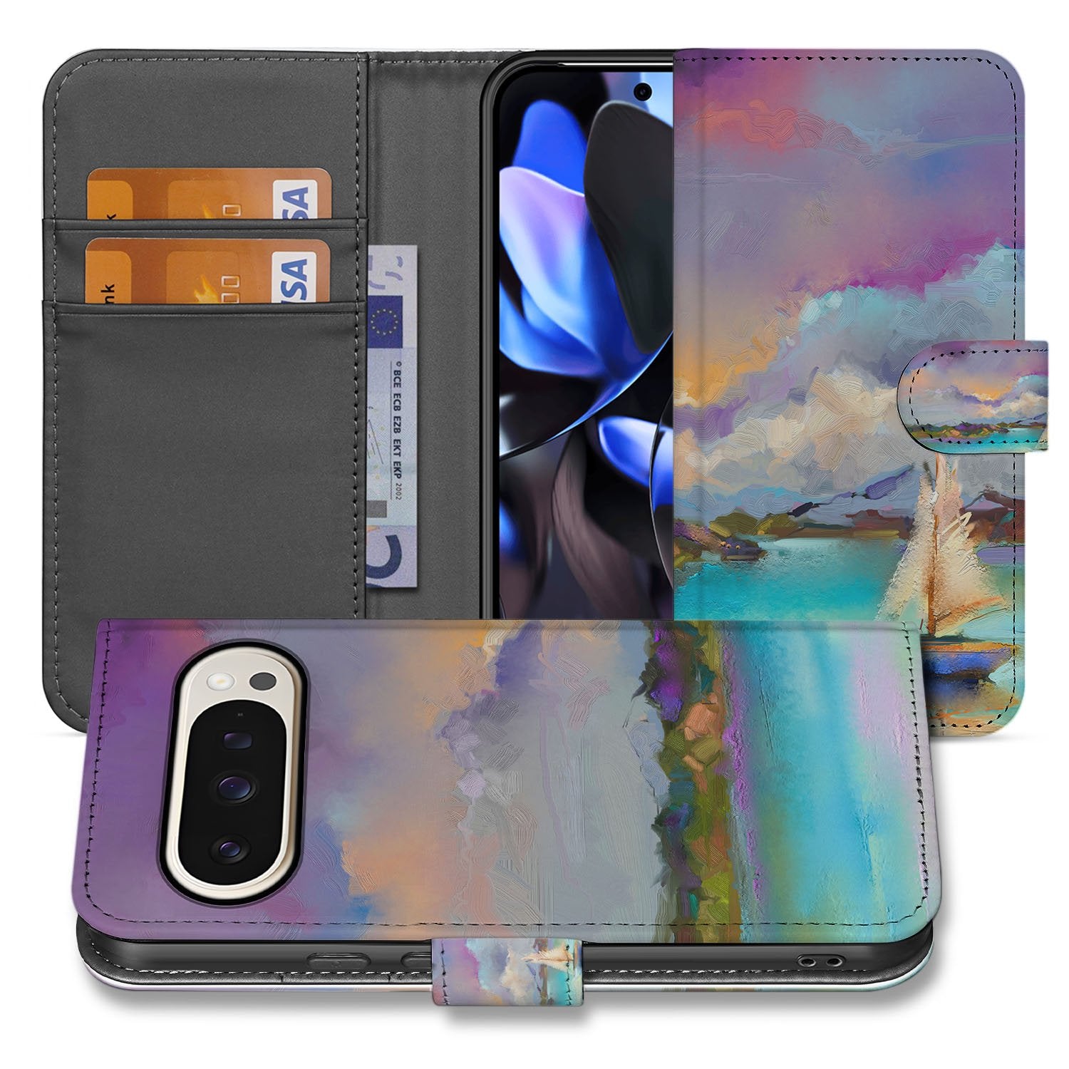 Hoesje Google Pixel 9 | 9 Pro Boat kunst design abstract aanzicht