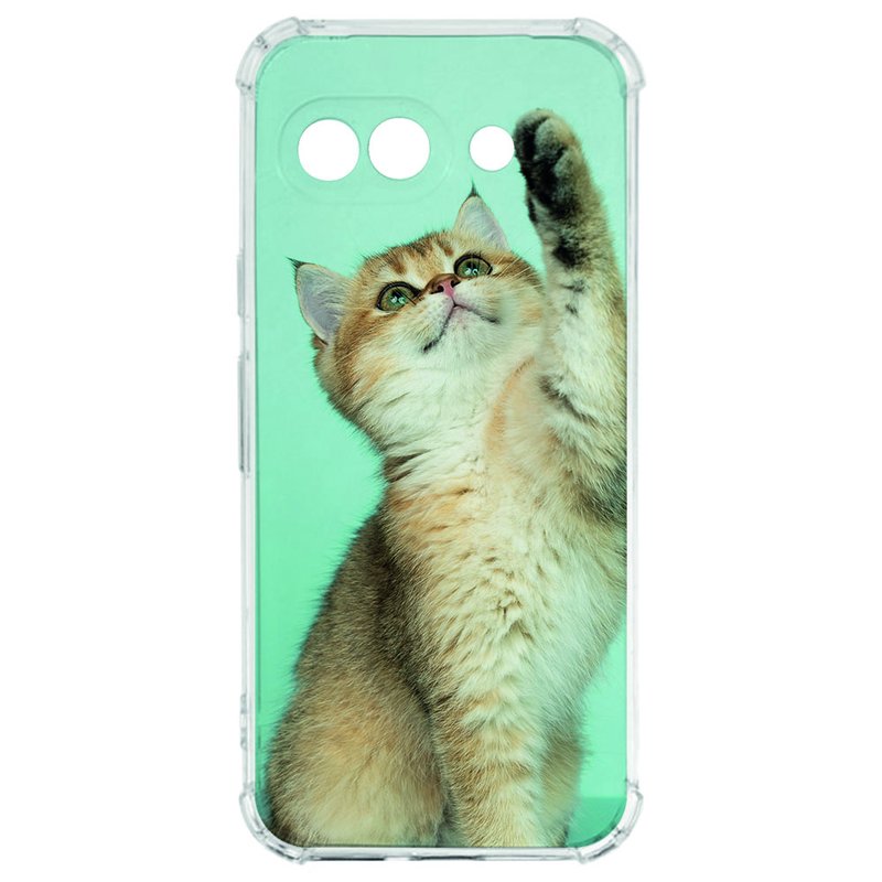 Custom Telefoonhoesje Google Pixel 9A – Anti-Shock TPU Back Cover Ontwerpen met schattige kat afbeelding