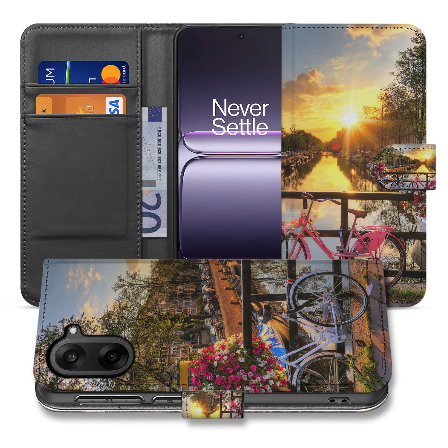 OnePlus Nord CE 5 Stijlvol Amsterdamse Grachten Design Hoesje voor OnePlus Nord CE 5 voorkant