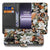 OnePlus Nord CE 5 Elegant Dark Flowers Design Bookcase Hoesje achter en voorkant