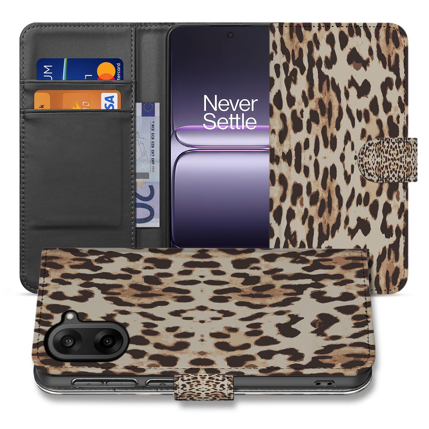 OnePlus Nord CE 5 Bookcase Hoesje Voor OnePlus Nord CE 5 Leopard Design Met Pasjeshouder En Magnetisch Sluiting aanzicht
