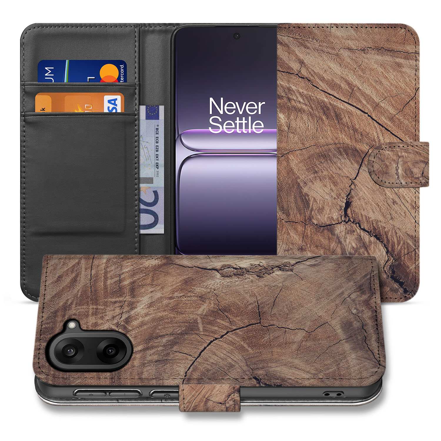 OnePlus Nord CE 5 Tree Trunk Hoesje Voor OnePlus Nord CE 5 Bookcase Hoesje aanzicht