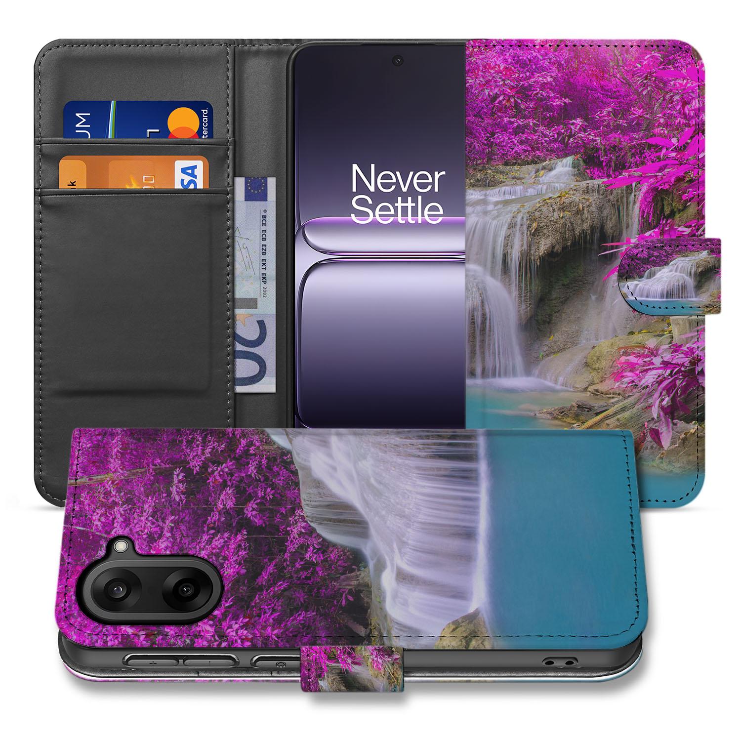 Bookcase Hoesje OnePlus Nord CE 5 Waterval Paars portemonnee design afbeelding