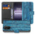 Book Case OnePlus Nord CE 5 Afgebladderd Blauw Hout binnenkant en voorkant