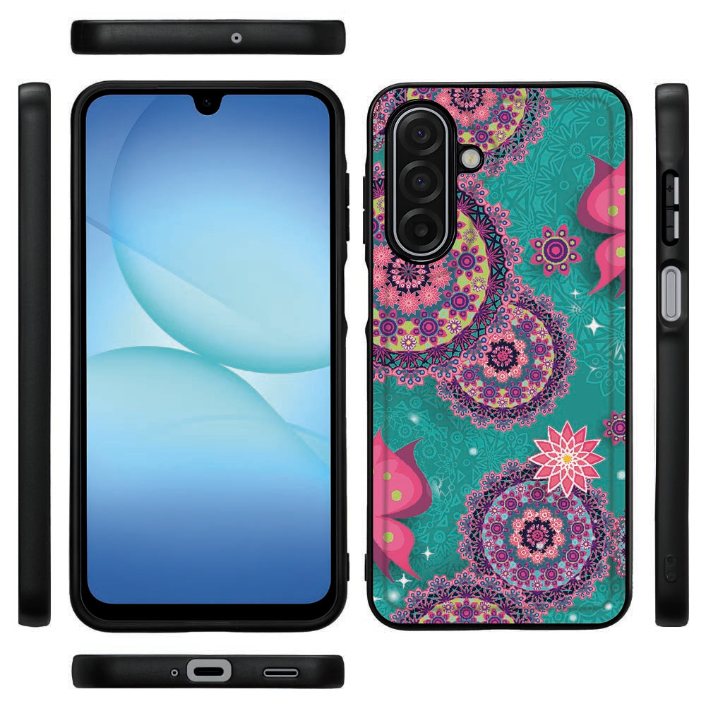 Telefoonhoesje Samsung Galaxy A17 Cirkels en Vlinders design cirkels vlinders aanzicht