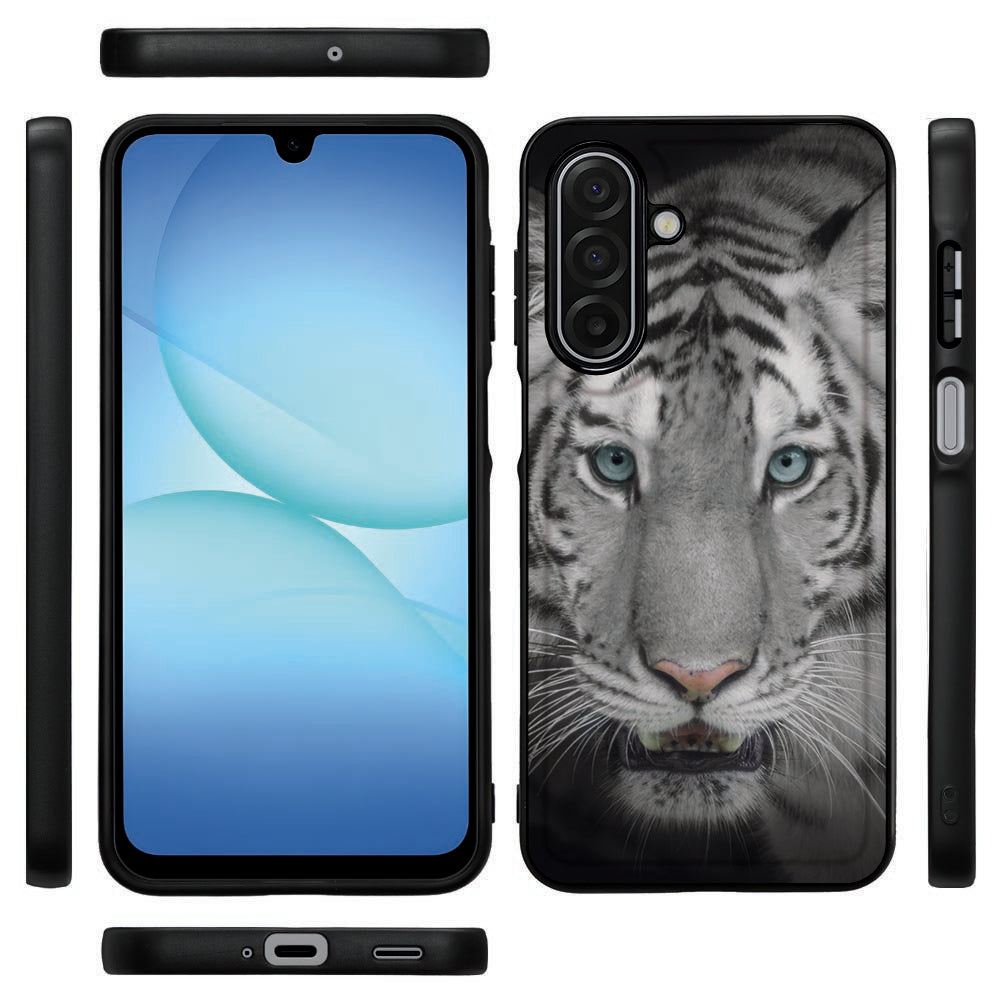 Tijger Samsung Galaxy A17 Hoesje tijgerdesign vooraan en zijkanten