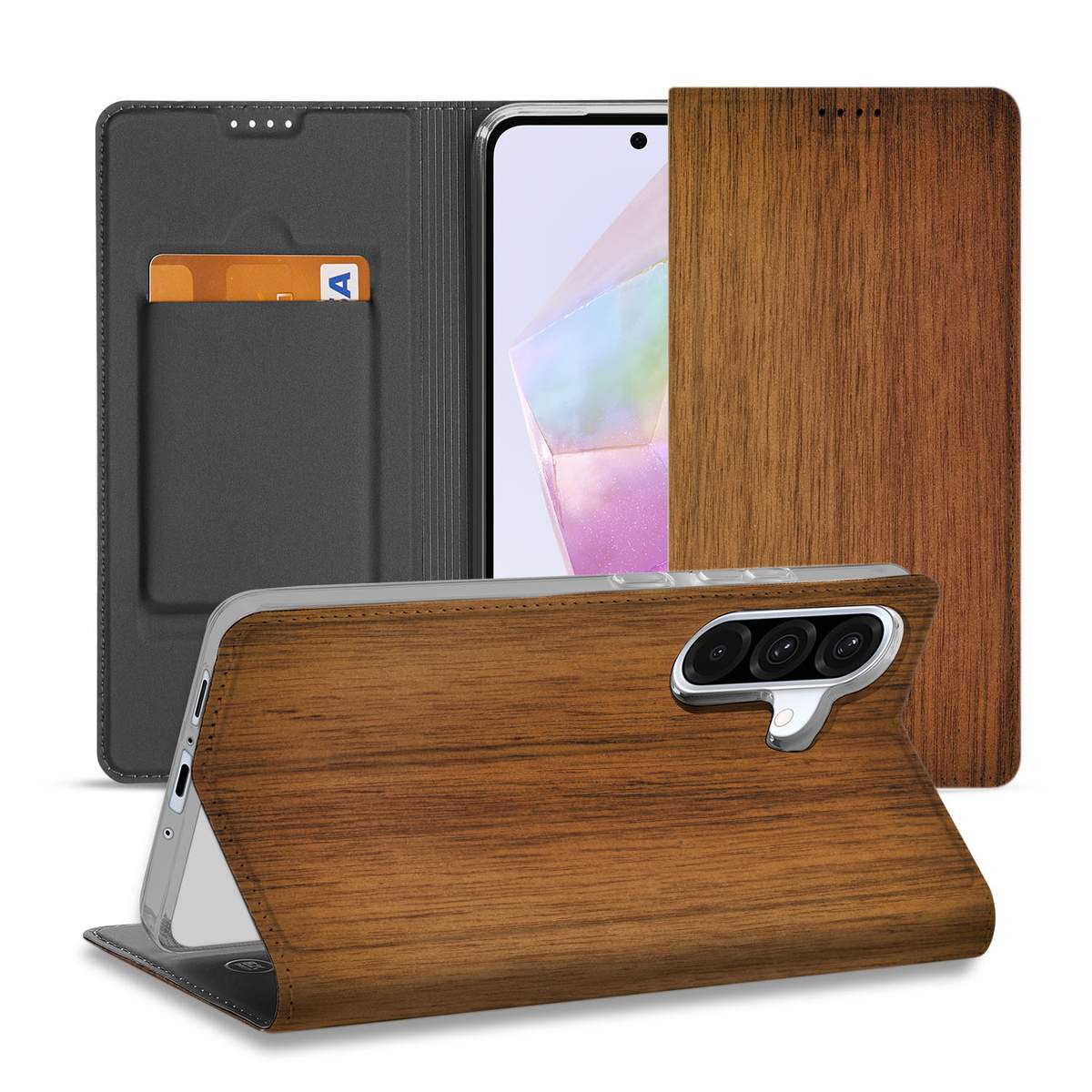 Samsung Galaxy A56 A36 Hoesje Donker Hout positie 1