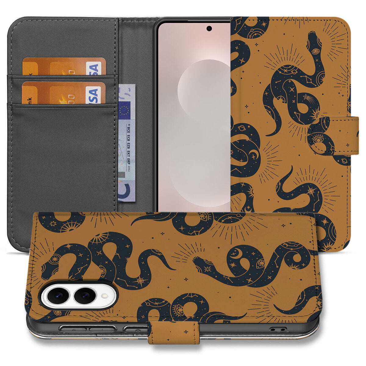 Telefoonhoesje met Pasjes voor Samsung Galaxy S25 Edge Snakes