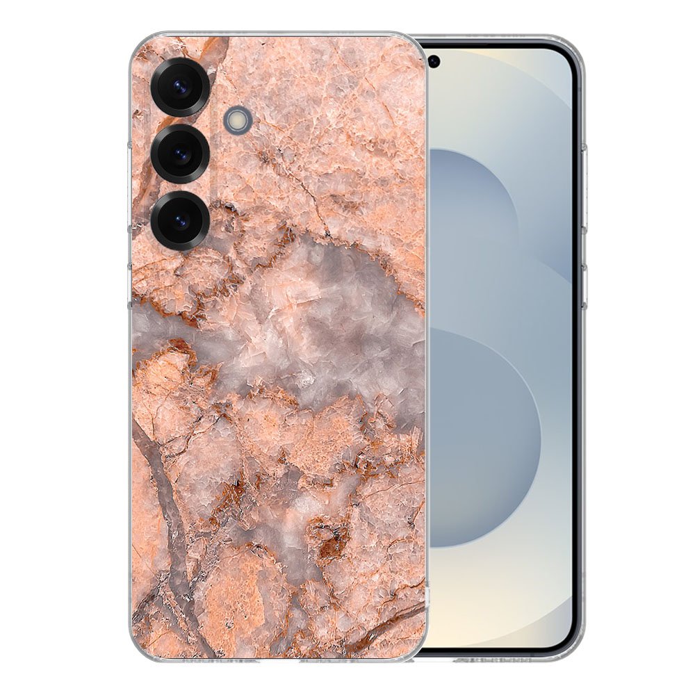 TPU Hoesje Samsung Galaxy S25 Plus - Marmer Oranje Backcover