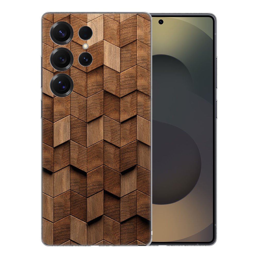 TPU Hoesje Samsung Galaxy S25 Ultra - Wooden Cubes Backcover